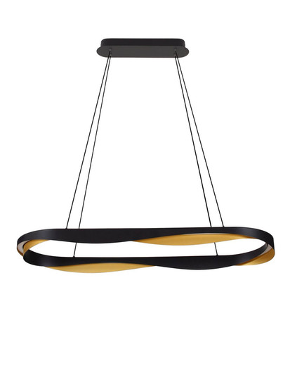 Nova Luce LED Pendelleuchte Radon dimmbar 63W warmweiss 3000K Schwarz Gold Aluminium 100x36cm 9186949