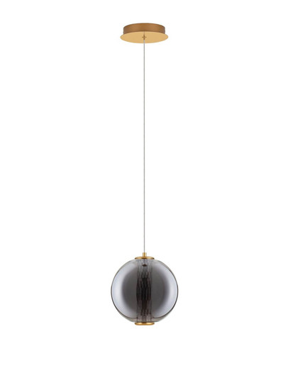 Nova Luce LED Pendelleuchte Navi 8W warmweiss 3000K Messinggold Rauchgrau Glas Metall Ø22cm 9186951
