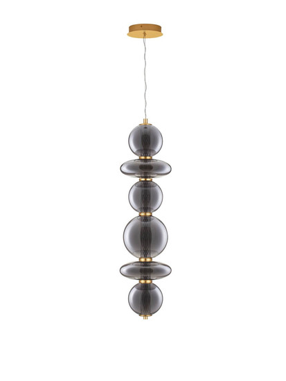 Nova Luce LED Pendelleuchte Navi 27W warmweiss 3000K Messinggold Rauchgrau Glas Metall Ø25,5cm 9186953