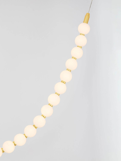 Nova Luce LED Pendelleuchte Perla dimmbar 48W warmweiss 3000K Gold Opal Glas Metall 116x24cm 9186955