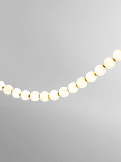 Nova Luce LED Pendelleuchte Perla dimmbar 109W warmweiss 3000K Gold Opal Glas Metall 500cm 9186957