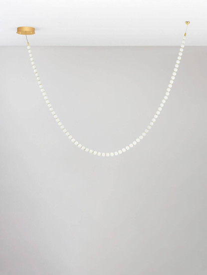 Nova Luce LED Pendelleuchte Perla dimmbar 109W warmweiss 3000K Gold Opal Glas Metall 500cm 9186957