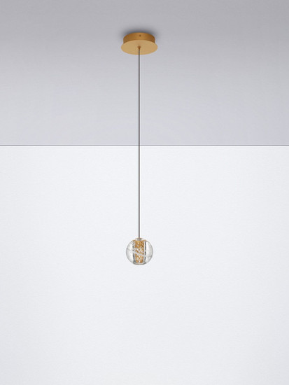 Nova Luce LED Pendelleuchte Licio 4W warmweiss 3000K Gold Glas Metall Ø14cm 9186958