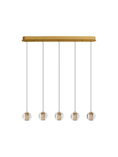 Nova Luce LED Pendelleuchte Licio dimmbar 16W warmweiss 3000K Gold Glas Metall 18x12cm 9186961