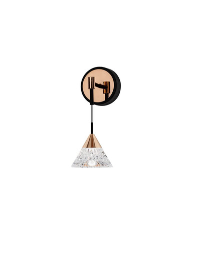 Nova Luce LED Wandleuchte Paluz 7W warmweiss 3000K Roségold Schwarz Metall Ø10,5cm 9186962