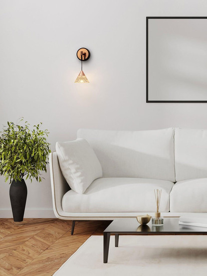 Nova Luce LED Wandleuchte Paluz 7W warmweiss 3000K Roségold Schwarz Metall Ø10,5cm 9186962