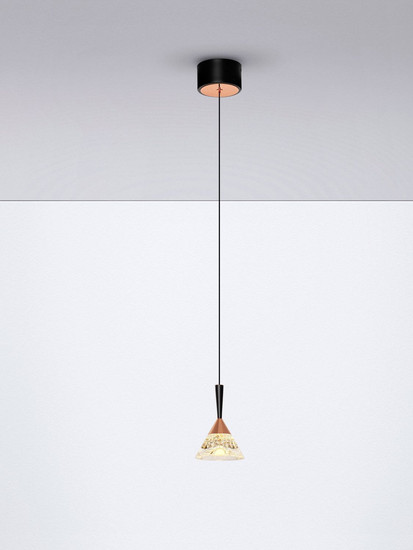 Nova Luce LED Pendelleuchte Paluz 7W warmweiss 3000K Roségold Schwarz Metall Ø10,5cm 9186963