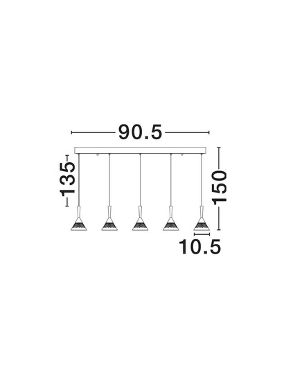 Nova Luce LED Pendelleuchte Paluz dimmbar 30W warmweiss 3000K Roségold Schwarz Metall 90,5x10,5cm 9186964