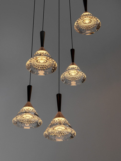 Nova Luce LED Pendelleuchte Paluz dimmbar 30W warmweiss 3000K Roségold Schwarz Metall Ø32cm 9186965