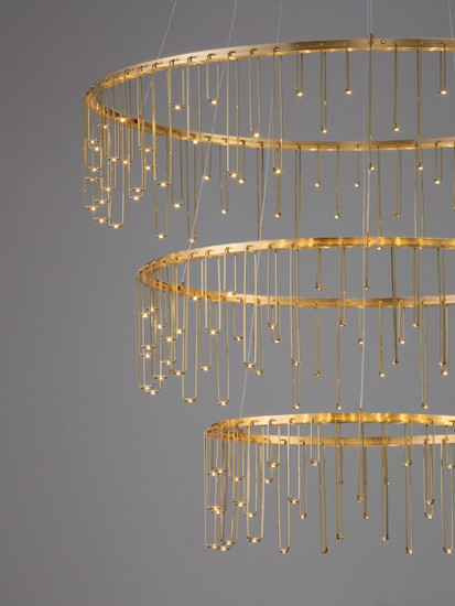 Nova Luce LED Pendelleuchte Stellar dimmbar 72W warmweiss 3000K Gold Aluminium Kupfer Ø80cm 9186970