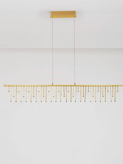Nova Luce LED Pendelleuchte Stellar dimmbar 17W warmweiss 3000K Gold Aluminium Kupfer 120x8cm 9186972