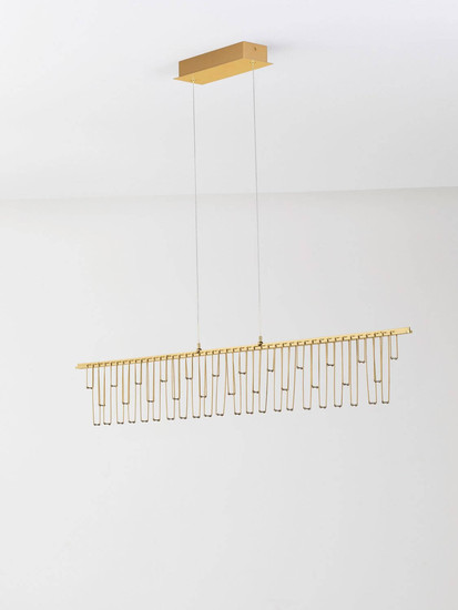 Nova Luce LED Pendelleuchte Stellar dimmbar 17W warmweiss 3000K Gold Aluminium Kupfer 120x8cm 9186972