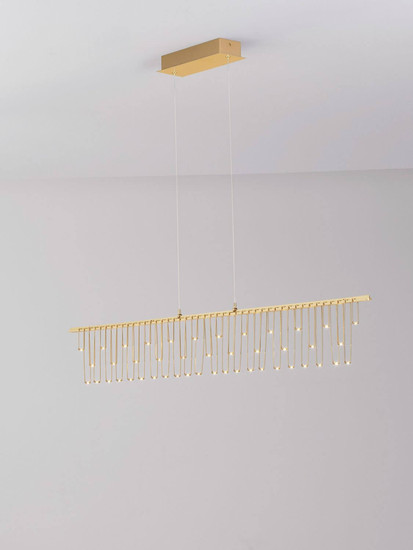 Nova Luce LED Pendelleuchte Stellar dimmbar 17W warmweiss 3000K Gold Aluminium Kupfer 120x8cm 9186972