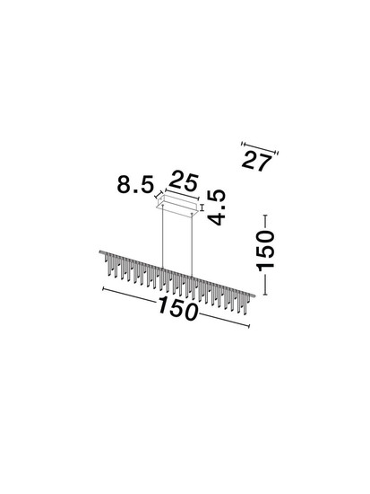 Nova Luce LED Pendelleuchte Stellar dimmbar 17W warmweiss 3000K Gold Aluminium Kupfer 120x8cm 9186972