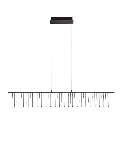 Nova Luce LED Pendelleuchte Stellar dimmbar 17W warmweiss 3000K Schwarz Chrom Aluminium 120x8cm 9186973
