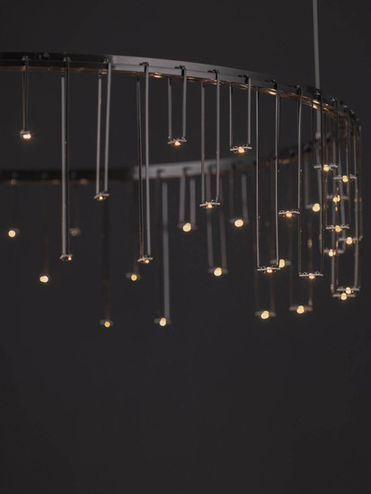 Nova Luce LED Pendelleuchte Stellar dimmbar 25W warmweiss 3000K Schwarz Chrom Aluminium Ø65cm 9186975