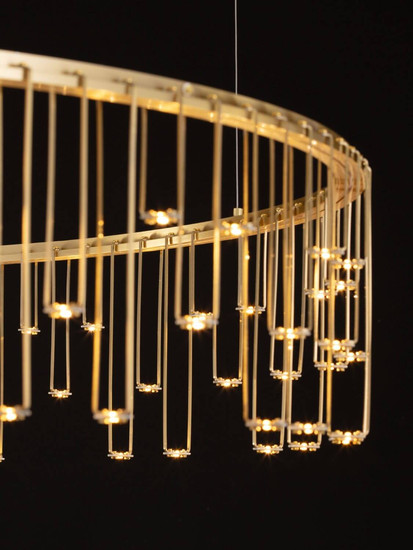 Nova Luce LED Pendelleuchte Stellar dimmbar 36W warmweiss 3000K Gold Aluminium Kupfer Ø100cm 9186978