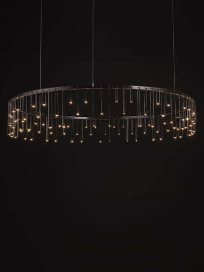 Nova Luce LED Pendelleuchte Stellar dimmbar 36W warmweiss 3000K Schwarz Chrom Aluminium Ø100cm 9186979