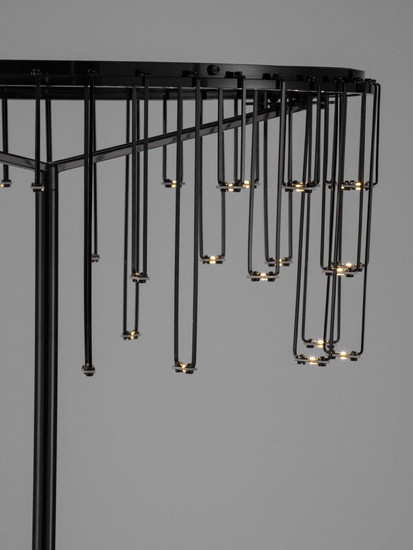 Nova Luce LED Stehleuchte Stellar dimmbar 17W warmweiss 3000K Schwarz Chrom Aluminium 140cm 9186983