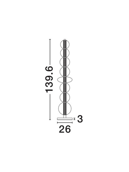 Nova Luce LED Stehleuchte Navi dimmbar 37W warmweiss 3000K Messinggold Rauchgrau Glas Metall 140cm 9186984