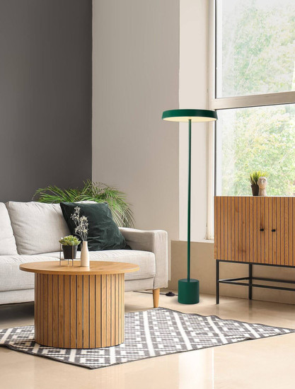 Nova Luce LED Stehleuchte Vetro 33W warmweiss 3000K Grün Aluminium 136cm 9223417