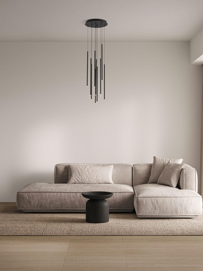 Nova Luce LED Pendelleuchte Stilvi 41W warmweiss 3000K Schwarz Aluminium Ø40cm 9232153