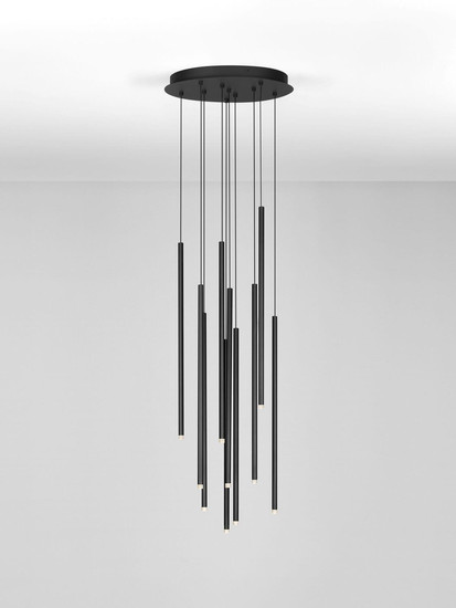 Nova Luce LED Pendelleuchte Stilvi 41W warmweiss 3000K Schwarz Aluminium Ø40cm 9232153