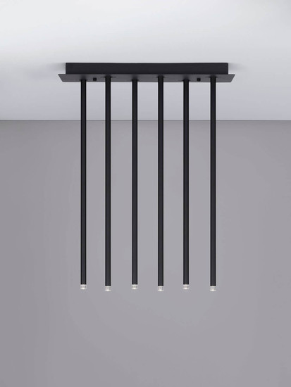 Nova Luce LED Pendelleuchte Stilvi 17W warmweiss 3000K Schwarz Aluminium 50x20cm 9232155