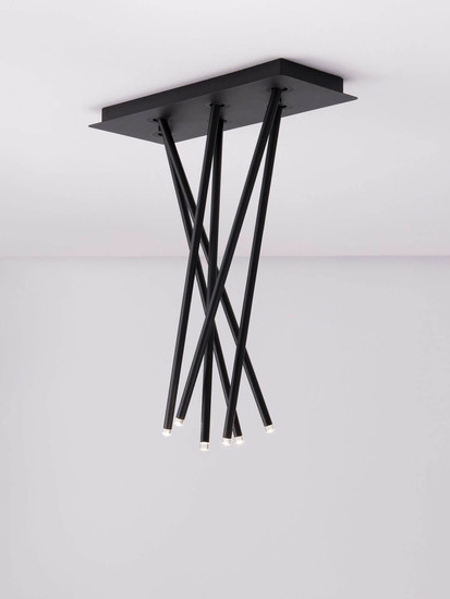 Nova Luce LED Pendelleuchte Stilvi 17W warmweiss 3000K Schwarz Aluminium 50x20cm 9232155