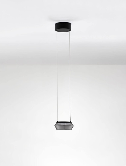 Nova Luce LED Pendelleuchte Jailyn 8W warmweiss 3000K Rauchgrau Schwarz Glas Aluminium Ø14cm 9236101