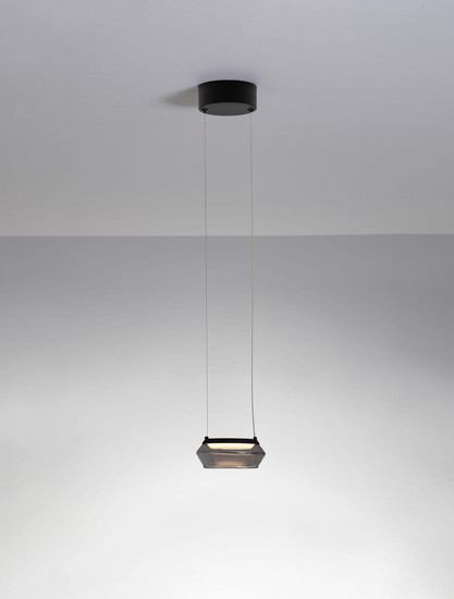 Nova Luce LED Pendelleuchte Jailyn 8W warmweiss 3000K Rauchgrau Schwarz Glas Aluminium Ø14cm 9236101