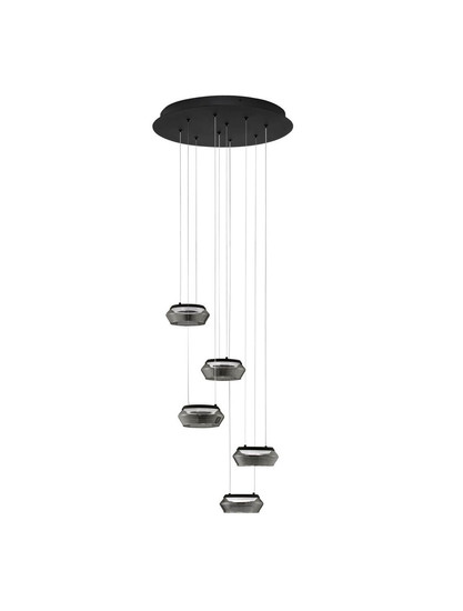 Nova Luce LED Pendelleuchte Jailyn dimmbar 40W warmweiss 3000K Rauchgrau Schwarz Glas Aluminium Ø45cm 9236103
