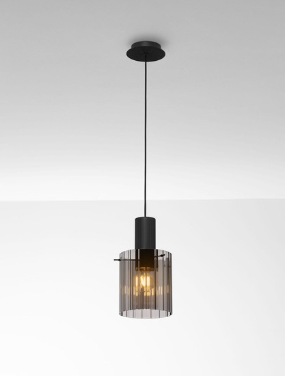 Nova Luce Pendelleuchte Mirbi E27 Schwarz Stahl Glas Ø18cm 9236200