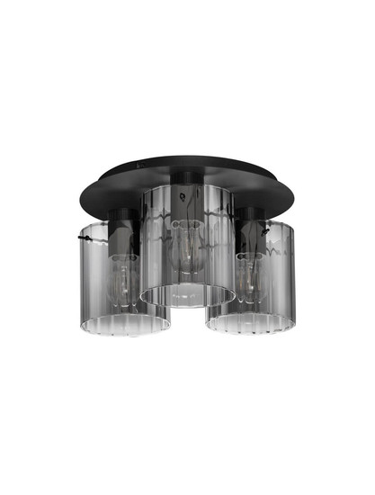 Nova Luce Deckenleuchte Mirbi 3-flammig 3xE27 Schwarz Stahl Glas Ø37cm 9236203