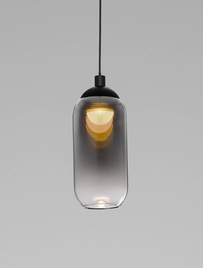 Nova Luce LED Pendelleuchte Kita 6W warmweiss 3000K Schwarz Glas Metall Ø7cm 9236205