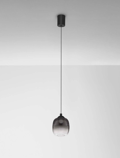 Nova Luce LED Pendelleuchte Kita 6W warmweiss 3000K Schwarz Glas Metall Ø10cm 9236206