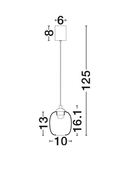 Nova Luce LED Pendelleuchte Kita 6W warmweiss 3000K Schwarz Glas Metall Ø10cm 9236206