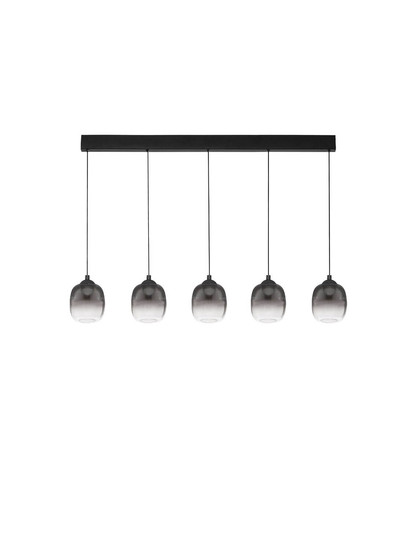 Nova Luce LED Pendelleuchte Kita dimmbar 28W warmweiss 3000K Schwarz Glas Metall 102x12cm 9236208