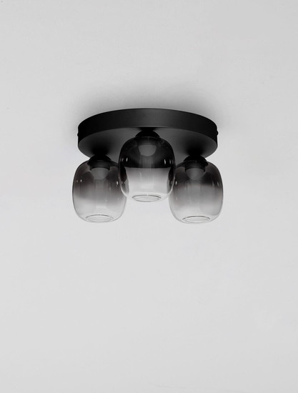 Nova Luce LED Deckenleuchte Kita dimmbar 16W warmweiss 3000K Schwarz Glas Metall Ø36cm 9236209