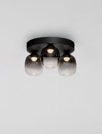 Nova Luce LED Deckenleuchte Kita dimmbar 16W warmweiss 3000K Schwarz Glas Metall Ø36cm 9236209