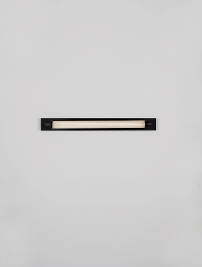 Nova Luce LED Wandleuchte Fasko 16W warmweiss 3000K IP44 Schwarz Glas Metall 80x9,5cm 9236298