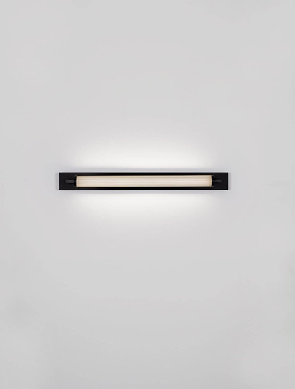 Nova Luce LED Wandleuchte Fasko 16W warmweiss 3000K IP44 Schwarz Glas Metall 80x9,5cm 9236298