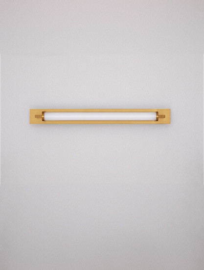 Nova Luce LED Wandleuchte Fasko 16W warmweiss 3000K IP44 Messinggold Glas Metall 80x9,5cm 9236299