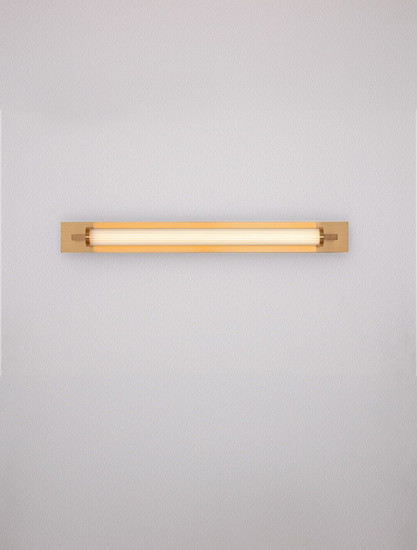 Nova Luce LED Wandleuchte Fasko 16W warmweiss 3000K IP44 Messinggold Glas Metall 80x9,5cm 9236299