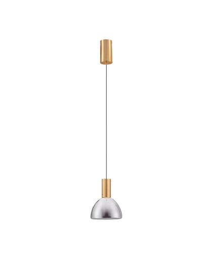 Nova Luce LED Pendelleuchte Voi 8W warmweiss 3000K Schwarz Messinggold Glas Metall Ø17cm 9236304