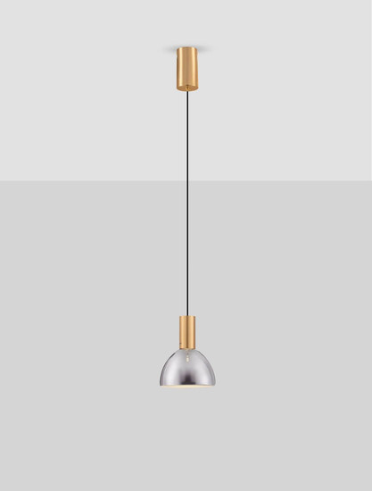 Nova Luce LED Pendelleuchte Voi 8W warmweiss 3000K Schwarz Messinggold Glas Metall Ø17cm 9236304