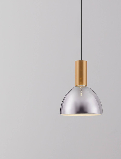 Nova Luce LED Pendelleuchte Voi 8W warmweiss 3000K Schwarz Messinggold Glas Metall Ø17cm 9236304