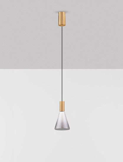 Nova Luce LED Pendelleuchte Voi dimmbar 8W warmweiss 3000K Schwarz Messinggold Glas Metall Ø16cm 9236305