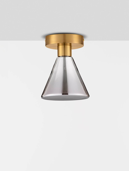 Nova Luce LED Deckenleuchte Voi 8W warmweiss 3000K Schwarz Messinggold Glas Metall Ø17cm 9236311