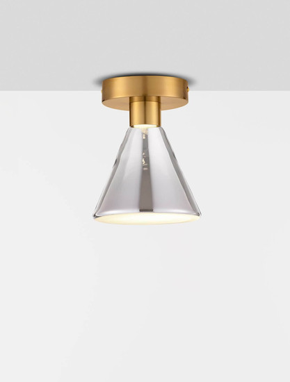 Nova Luce LED Deckenleuchte Voi 8W warmweiss 3000K Schwarz Messinggold Glas Metall Ø17cm 9236311